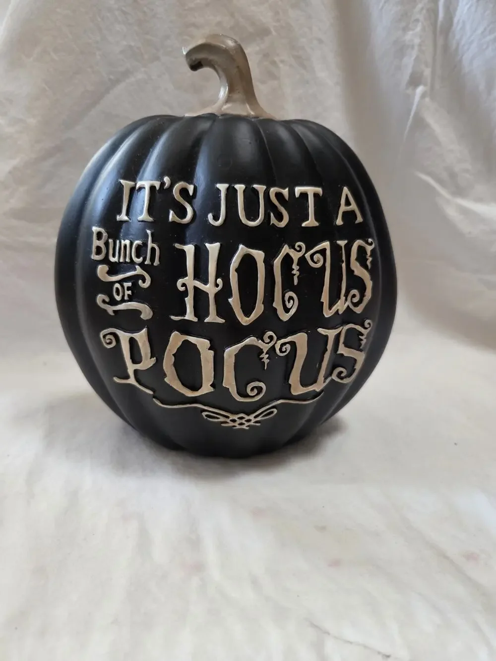Happy Halloween 7.5” Black Pumpkin It’s Just A Bunch Of Hocus Pocus Table Decor